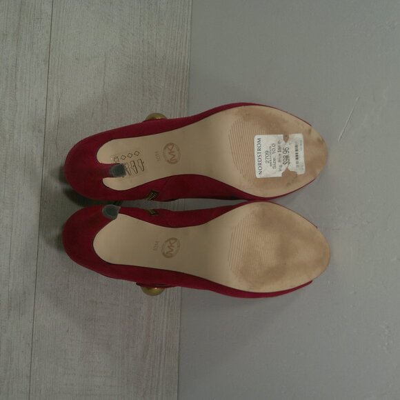 Michael - Michael Kors Sexy Red Stiletto Peep Toe Heels Size 10 M | 40 M - Picture 14 of 15